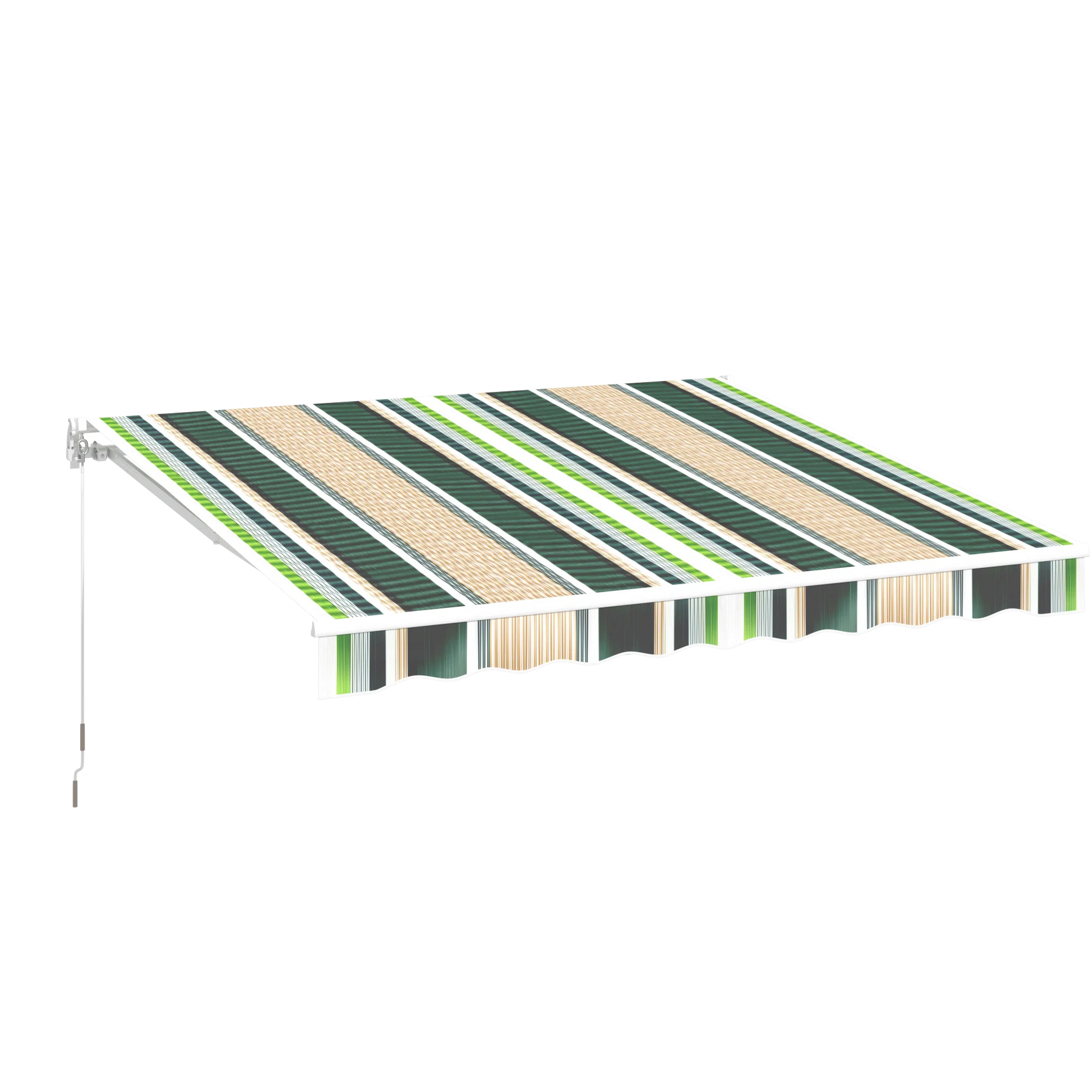 AECOJOY 10'×8' Manual Retractable Awning Sun Shade, Patio Awning Canopy