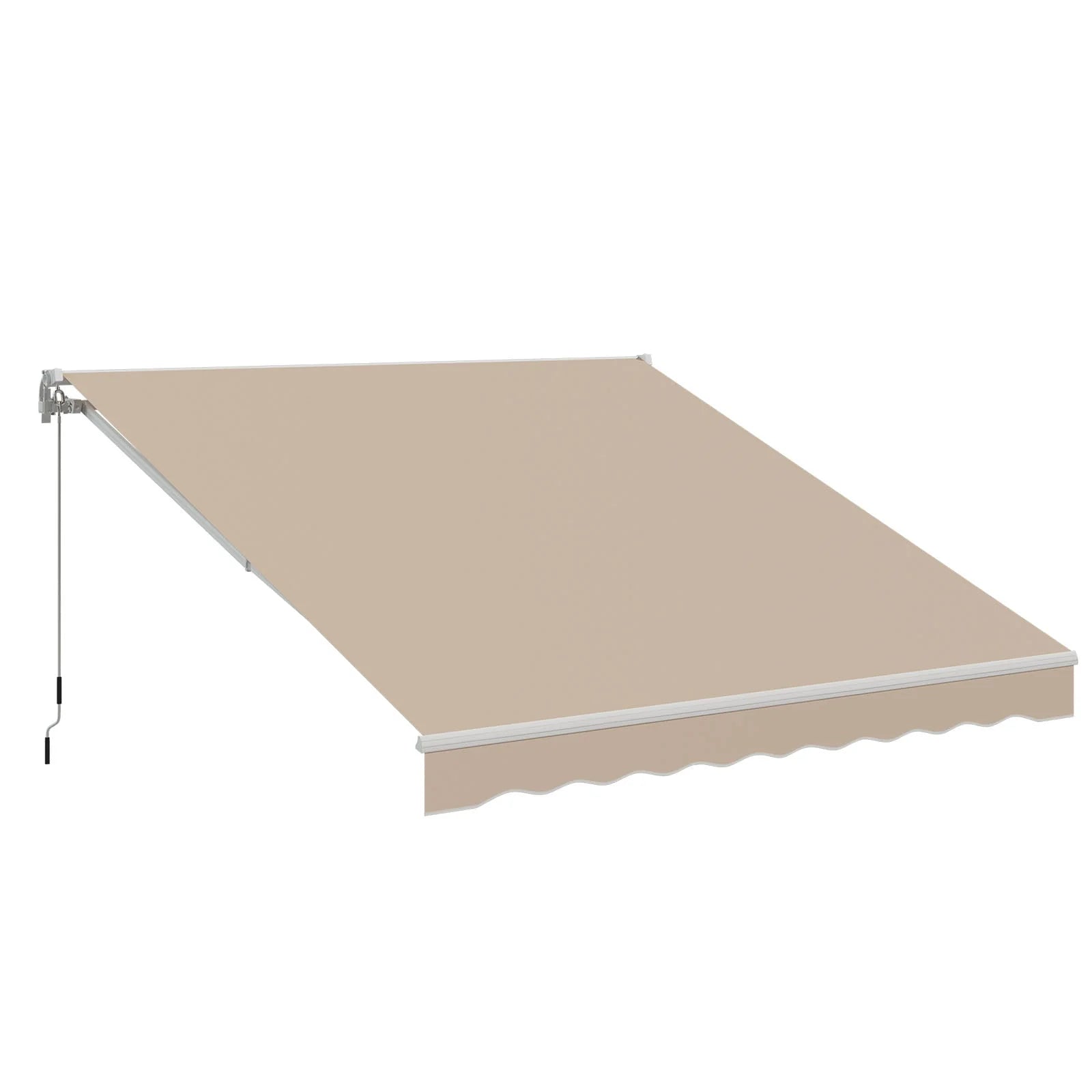 AECOJOY 10'×8' Manual Retractable Awning Sun Shade, Patio Awning Canopy