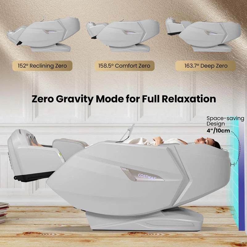 Health Detection Zero Gravity Full Body Massage Chair with 4D Dual Roller System Flexible Track, Heart Rate Monitor, Fragrance Therapy, Voice Control