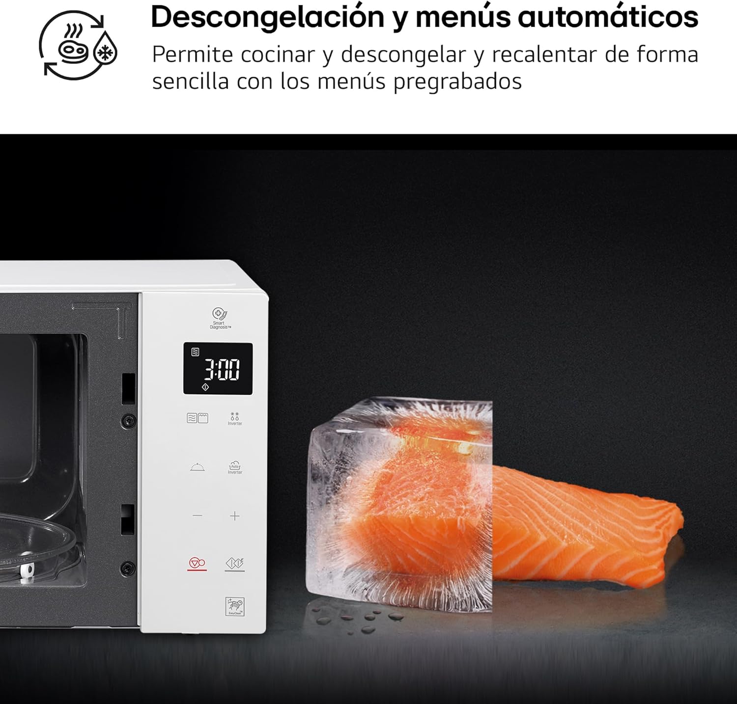 LG - Micro-ondes Grill Smart Inverter blanc