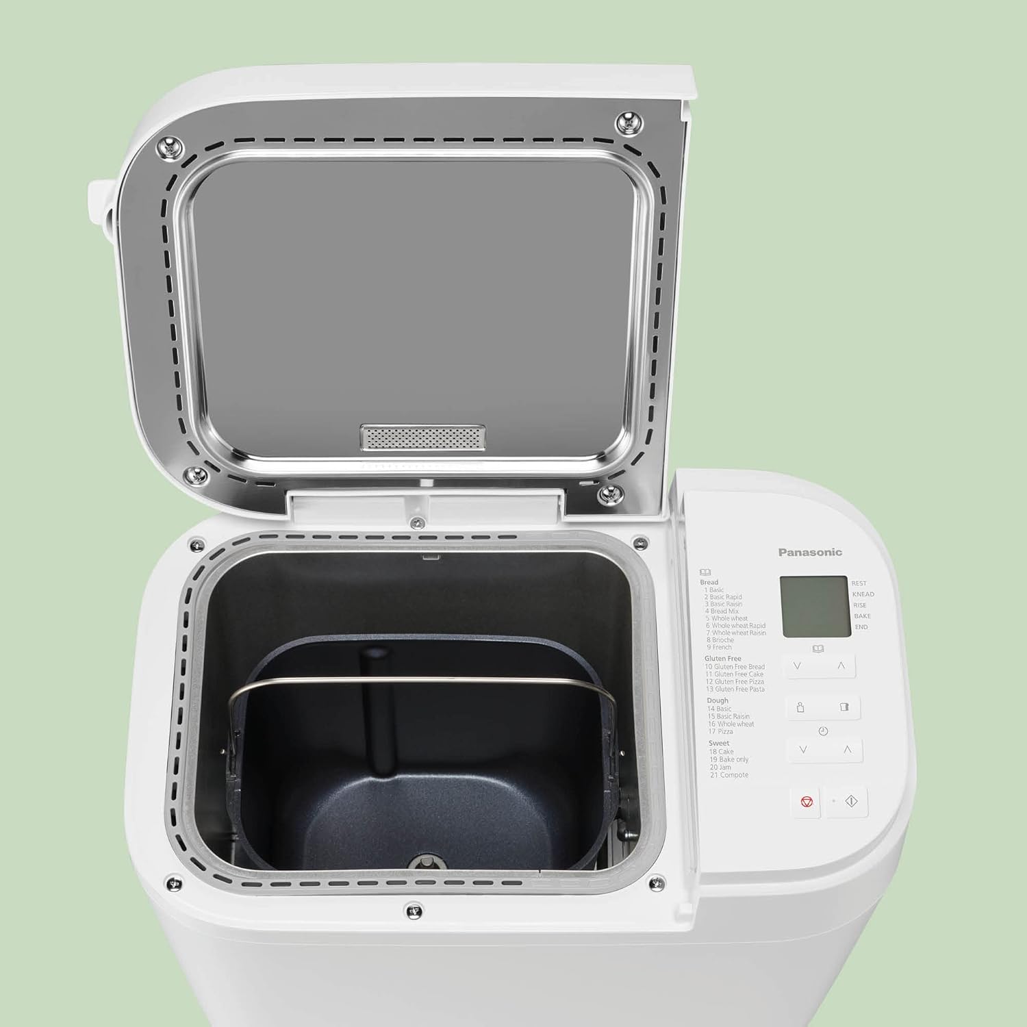 Panasonic SD-YR2550SXE Automatic Bread Maker, Raisin, Nut and Yeast Dispensers, 31 Auto Programs, Dual Temperature Sensor, 13 Hour Digital Timer, LCD Display, Silver