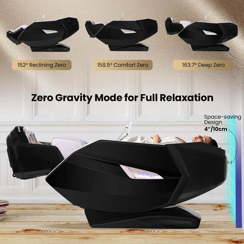 Health Detection Zero Gravity Full Body Massage Chair with 4D Dual Roller System Flexible Track, Heart Rate Monitor, Fragrance Therapy, Voice Control