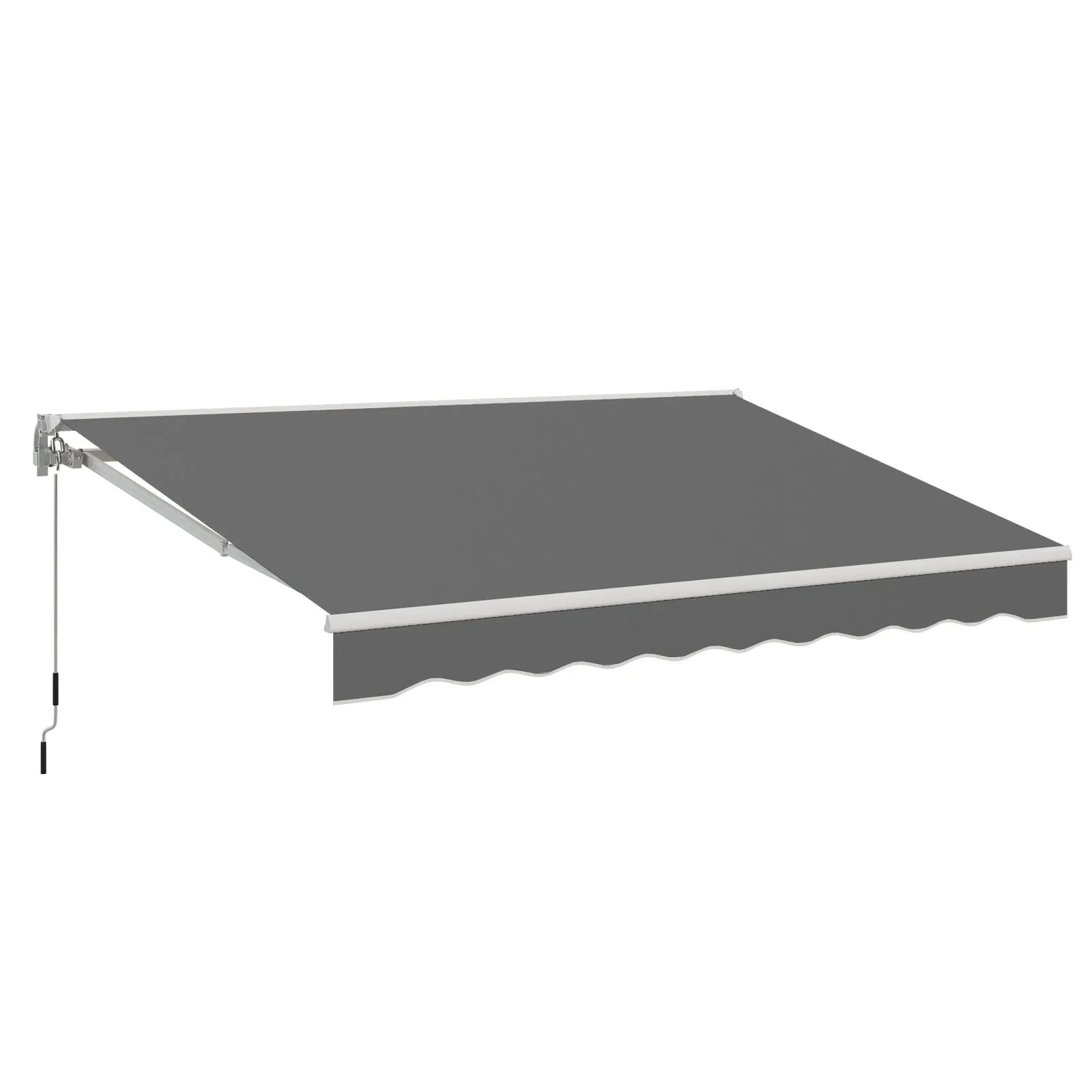 AECOJOY 10'×8' Manual Retractable Awning Sun Shade, Patio Awning Canopy