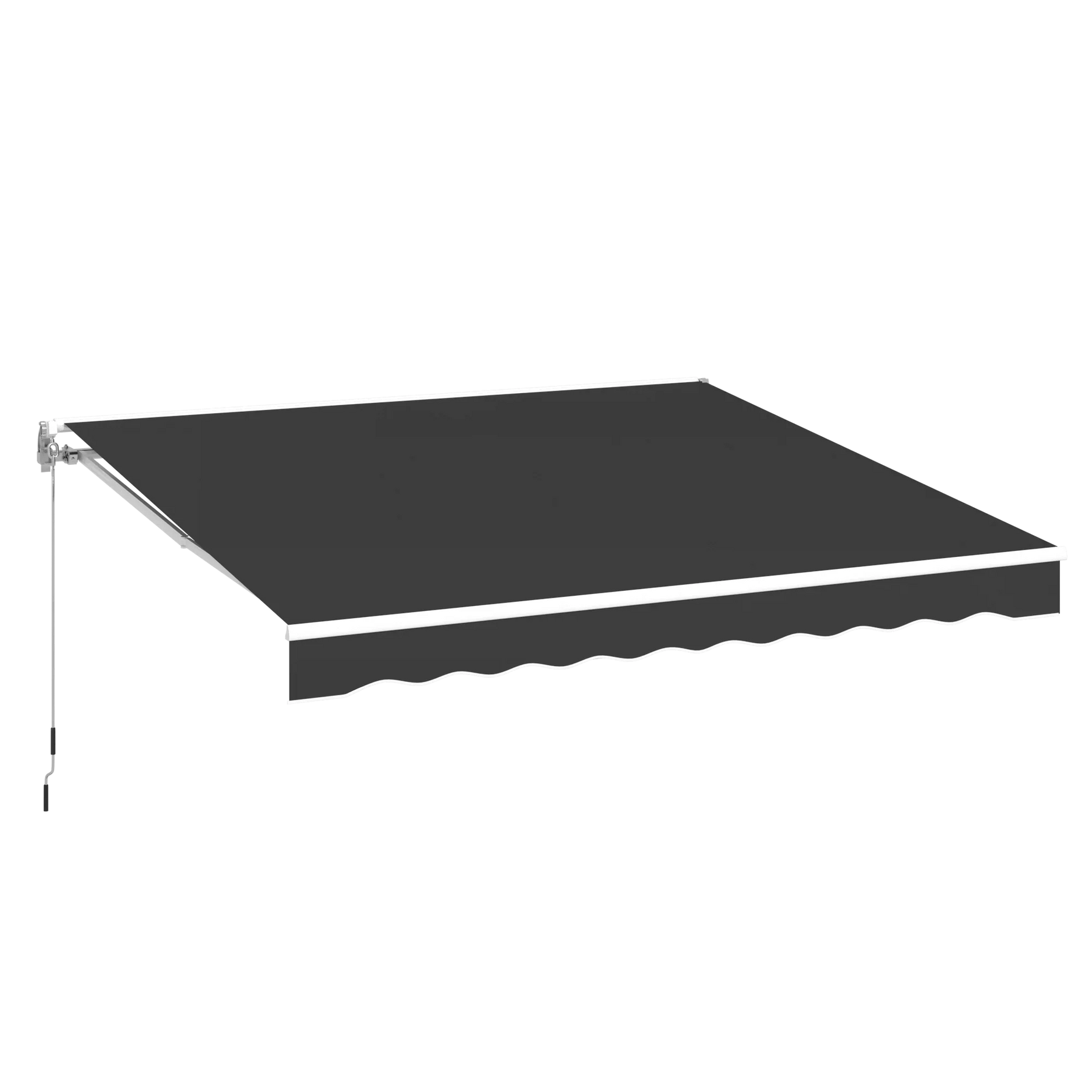 AECOJOY 10'×8' Manual Retractable Awning Sun Shade, Patio Awning Canopy