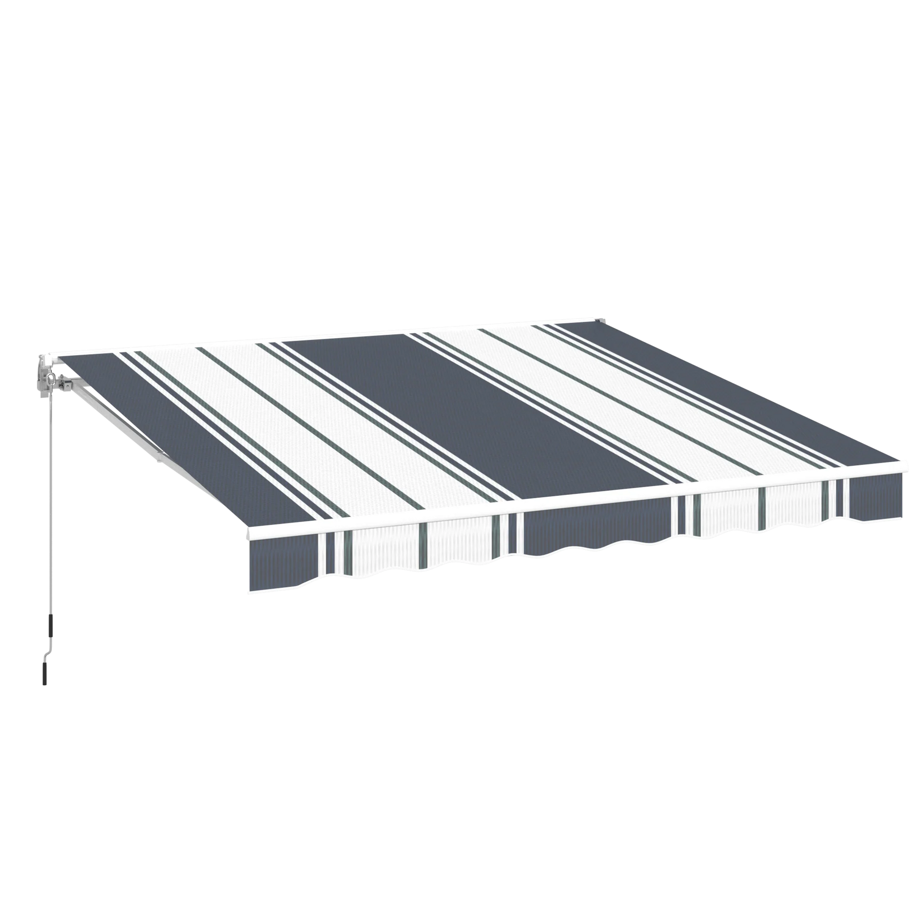 AECOJOY 10'×8' Manual Retractable Awning Sun Shade, Patio Awning Canopy
