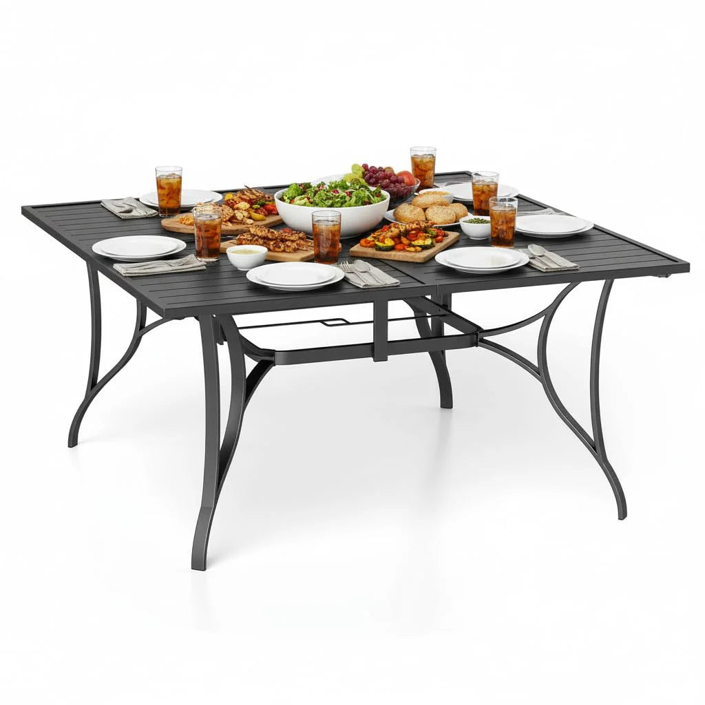 Tangkula 60" x 60" Metal Patio Dining Table for 8(60" x 60")
