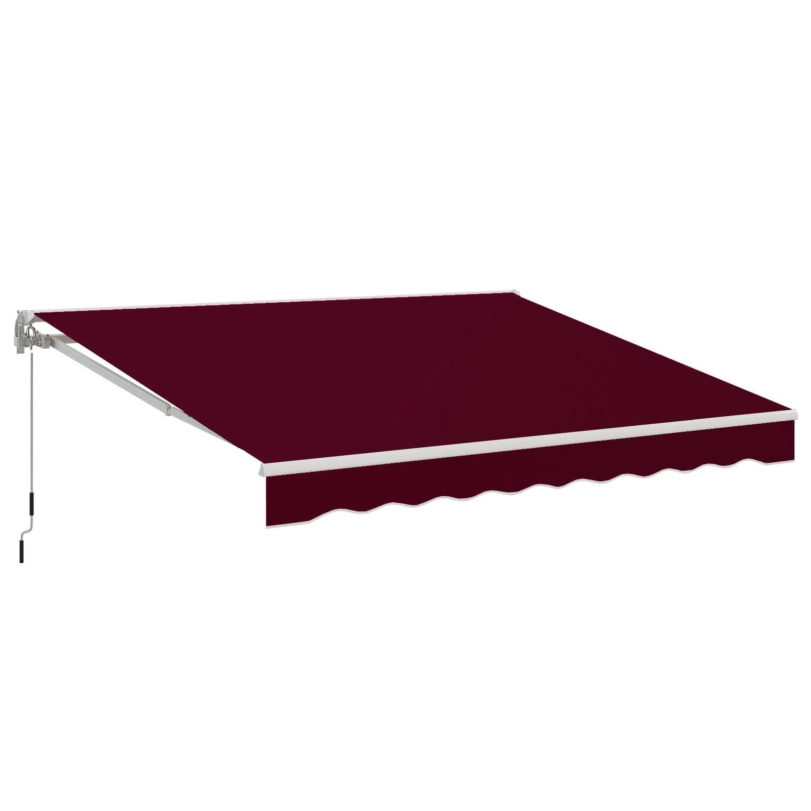 AECOJOY 10'×8' Manual Retractable Awning Sun Shade, Patio Awning Canopy