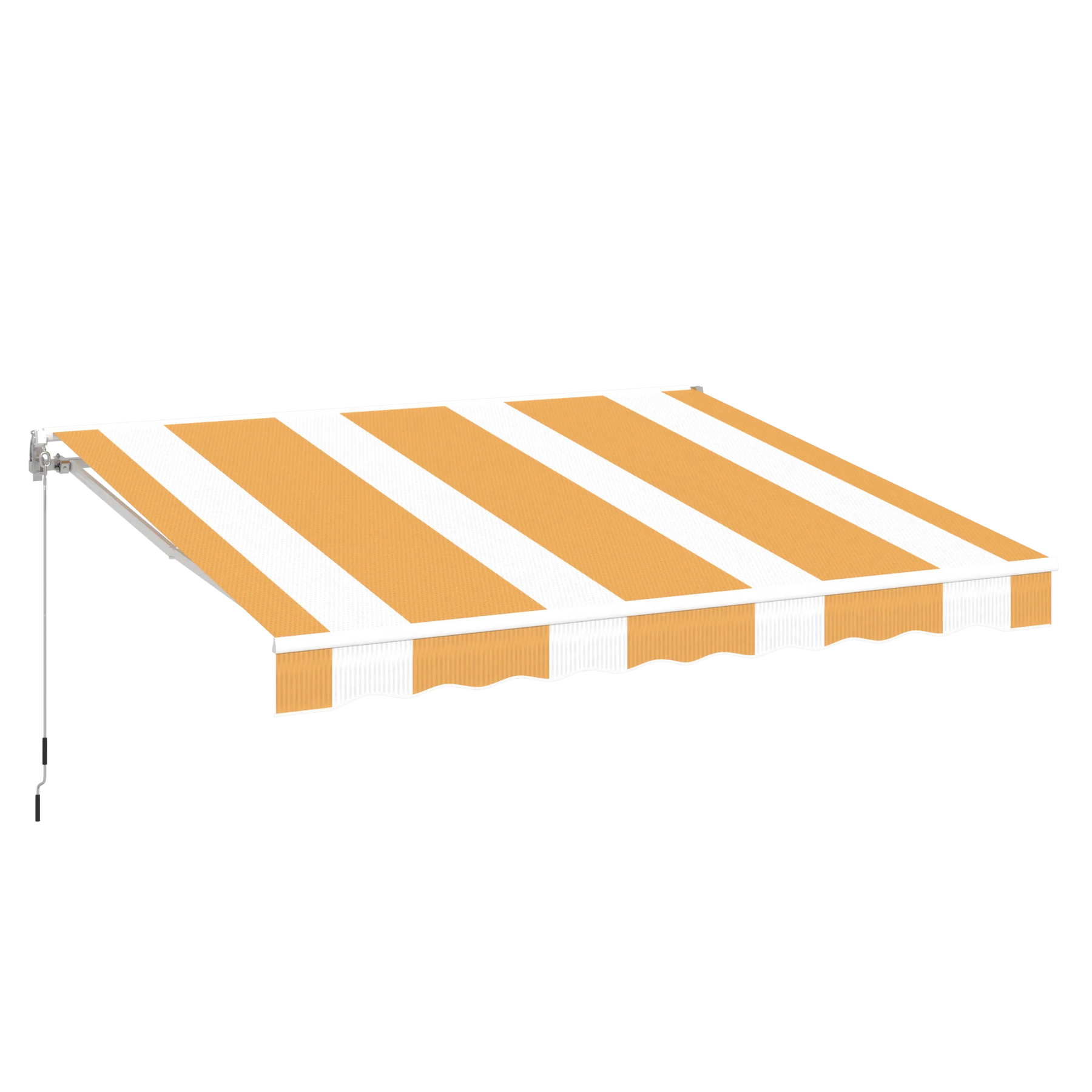 AECOJOY 10'×8' Manual Retractable Awning Sun Shade, Patio Awning Canopy